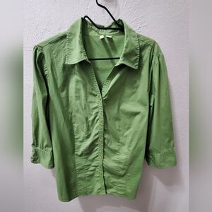 Green button down shirt. Size XL. St John's Bay.